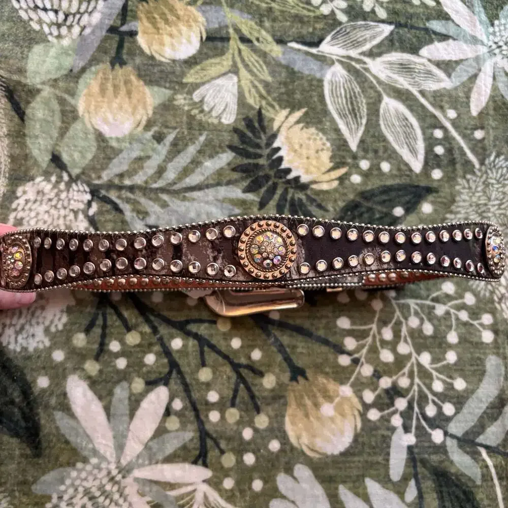 Blazin Roxx Camo Rhinestone Western Belt Size Small Y2K McBling